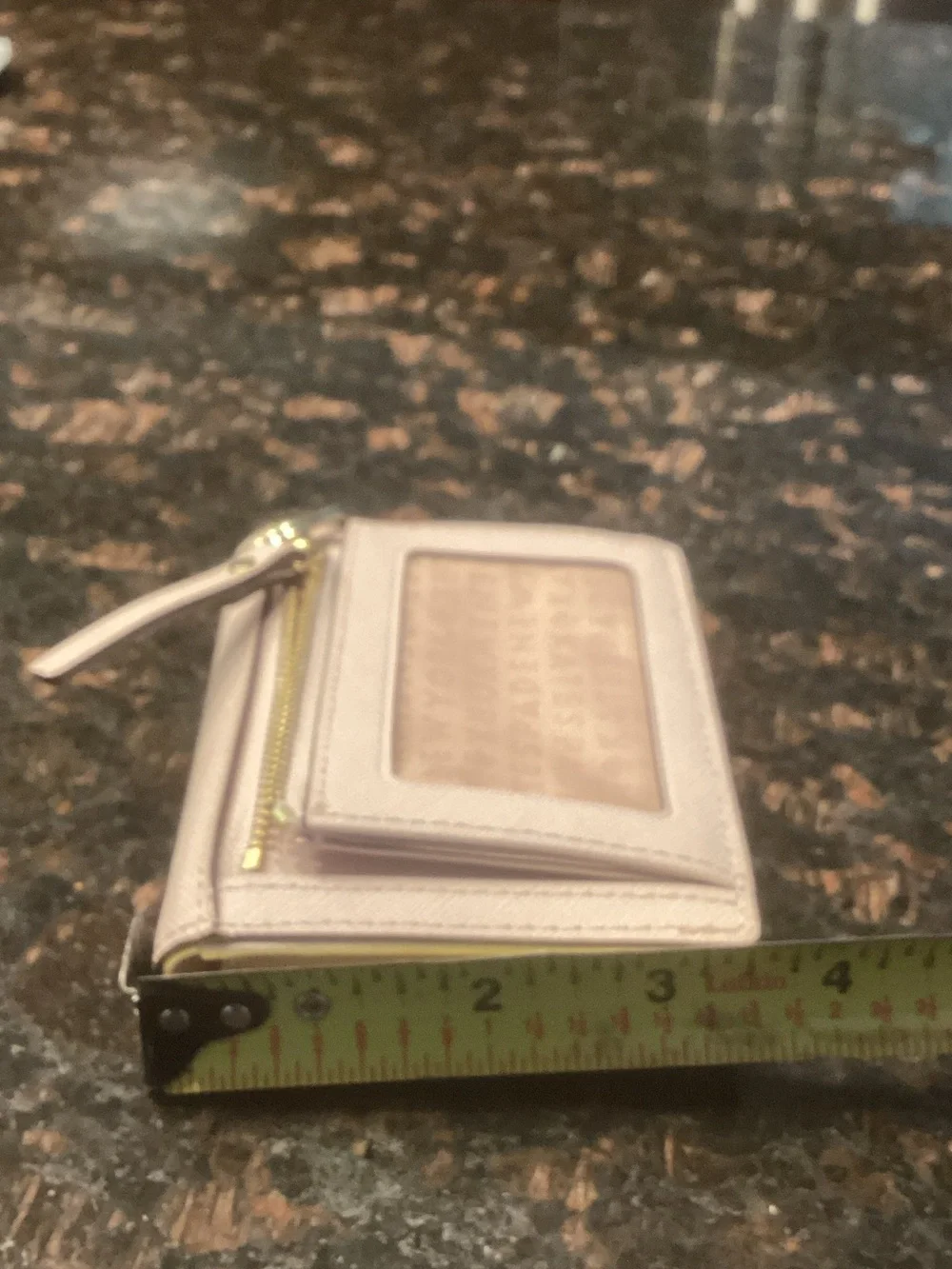 kate spade lavender Saffiano Leather Mini Wallet with Logo Plaque